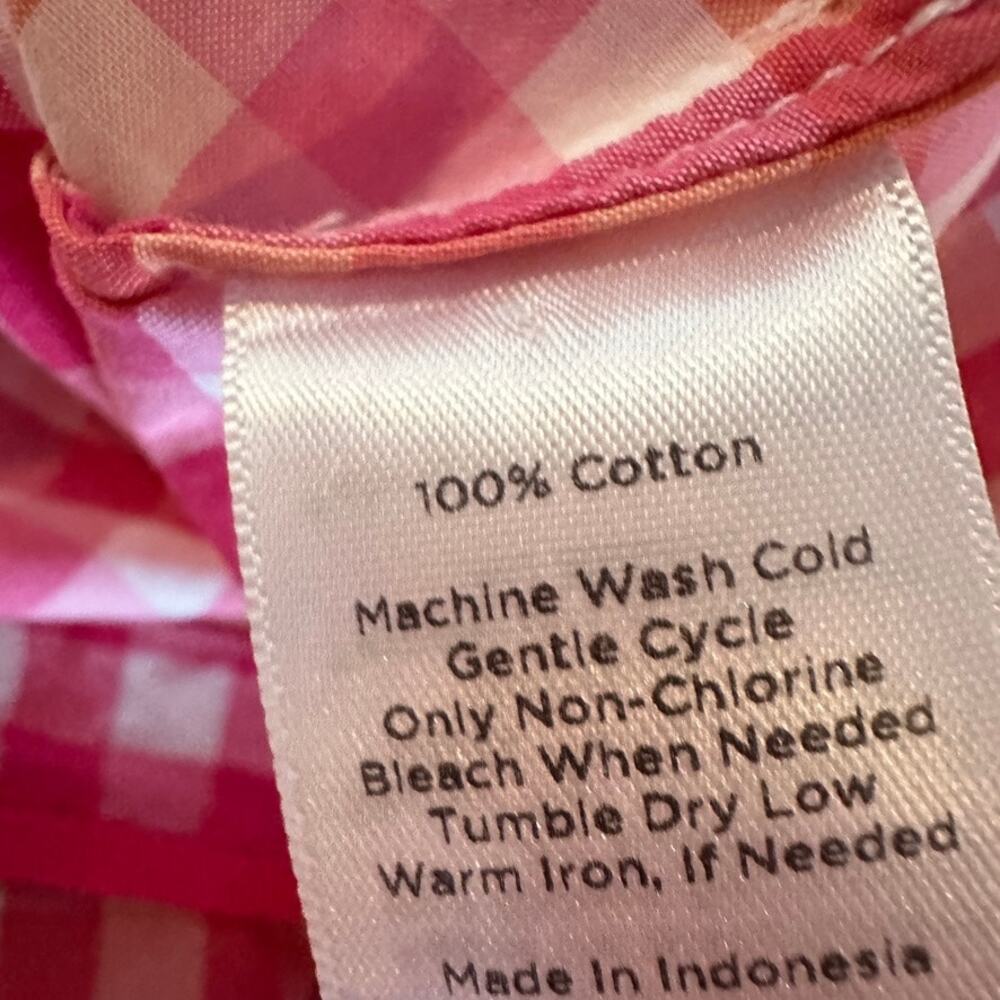 Talbots Blouse Womens 6 Preppy Office Career Pink Check Plaid Academia Normcore - Picture 8 of 10
